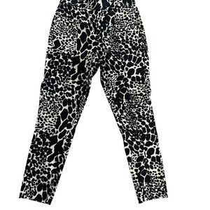 Who What Wear Black & White Animal Print Slim Pants w/ Split Hem – Size M